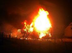 Płonące stodoły w Choczni